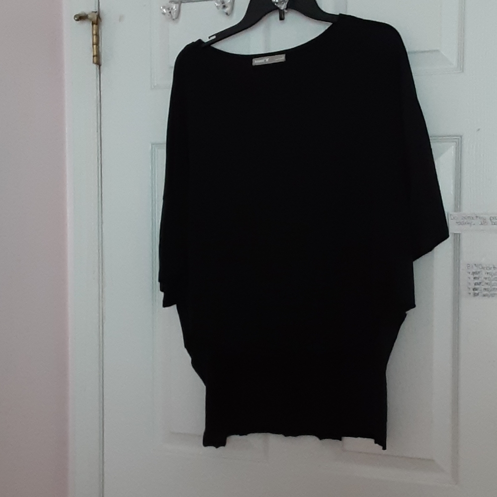 Oversized black tied shirt
